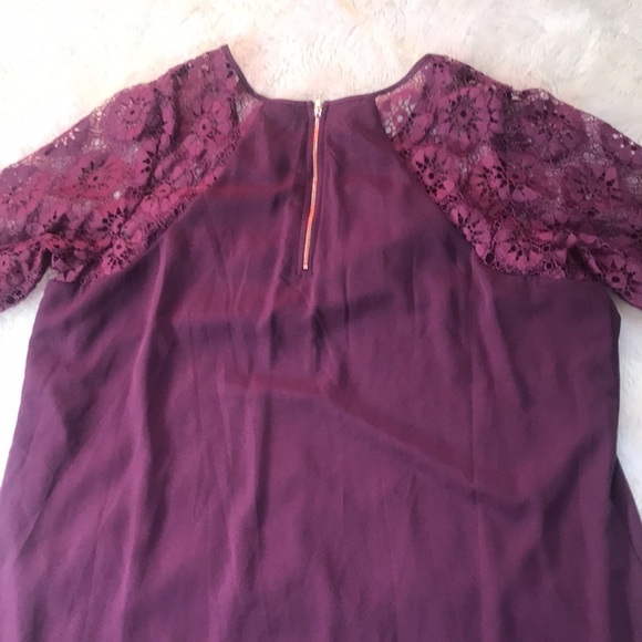 Eyeshadow plum partyformal A line dress long lace sleeves mother of the bride 3X - Picture 10 of 16